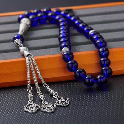 Blauw Elegante Dames Kralen Sieraden Knoop Zegel Hanger Sieraden Rozenkrans Moslim Gebed Hand Touw Kwastje Islamitisch Midden-Oosten orange