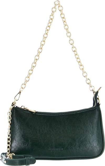 SEIDENFELT MANUFAKTUR Schoudertas Skals Pochette Malachite Green / Gold Donkergroen