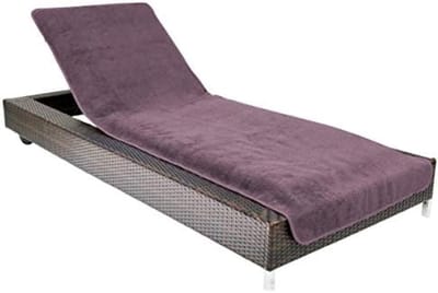 PromoHome XL Tuinligstoel Hoes - Zachte Badstof Bescherming met Capuchon - 75x200 cm "Paars"
