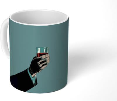 Mok - Koffiemok - Arm - Glas - Pak - Blauw - Mokken - 350 ML - Beker - Koffiemokken - Theemok