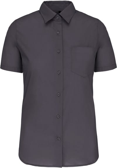 Kariban Dames Poplin Blouse Korte Mouwen K544 - Zinc - S