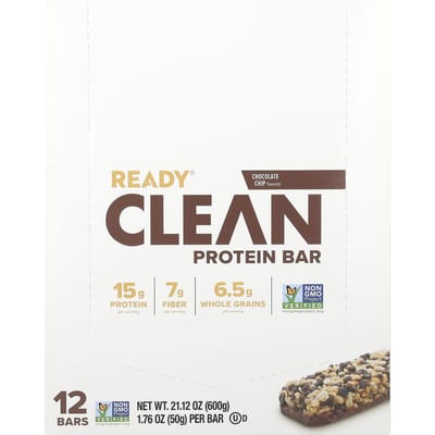 Klaar, Schone Eiwitreep, Chocolade Chip, 12 repen, 50 g (1,76 oz) elk
