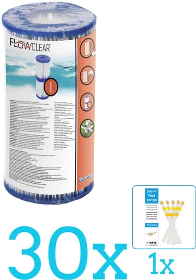 Bestway - Flowclear - Filtercartridge Type I - Volumebundel - Filter - 30-delig