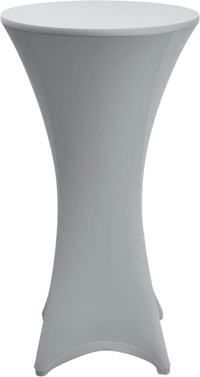 Beautissu Bistro table cover - stand-eat-deco cocktail - stretch spandex - Stella - 80-85 cm - silver grey