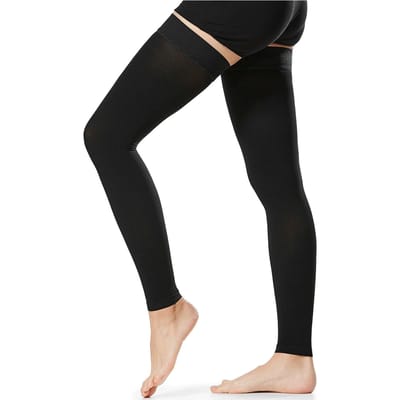 1 paar Dij Hoge Compressiesokken Heren Dames 20-30mmHg Compressiekousen Compressiemouwen M zwart