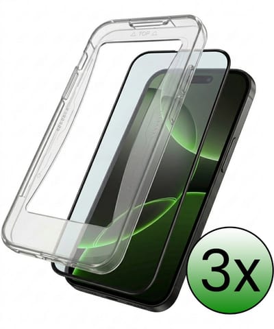 Screenprotector - 3 Stuks Geschikt voor Apple iPhone 16 Pro - Met Installatie Kit - Beschermglas - Gehard Glas - Tempered Glass - Screen Protector