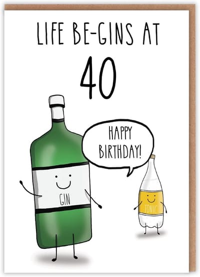 Grappige 40ste Verjaardag Kaart - Leven Be-GINn bij 40 - Ideaal voor Vrouwen en Moeders