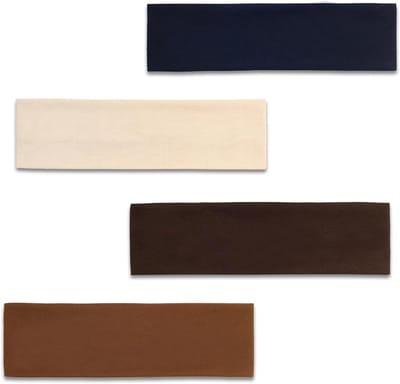 Set van 4 Elastische Haarbanden voor Dames - Ideaal voor Yoga, Fitness en Hardlopen, Zweetabsorberend en Antislip voor Training en Dagelijks Gebruik
