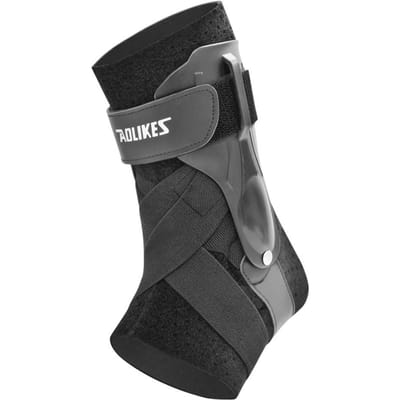 Aolikes 1 Stuk Enkelbrace Voor Verstuikte Enkel Enkelondersteuning Brace Uitgerust Met Zijdelingse Stabilisatoren Perfect Voor Mannen en Vrouwen Enkelspalk Stabilisator L zwart
