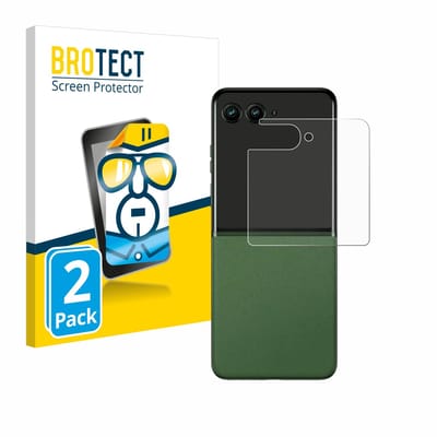 BROTECT - Screenprotector voor Motorola Razr 50 (Achterdisplay) - Folie Beschermfolie transparant 2 Stuks