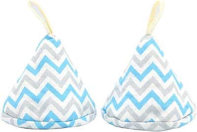 Allecto - Ovenhandschoenen Katoen - Anti-Slip - Blauwe Wave - Bescherming Hittebestendig - Geschikt voor Koken en Bakken - Unisex Model