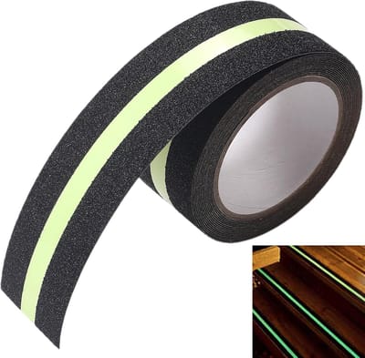 Famanu – Antislip trapstrip rol – zwart – met nachtlichtfunctie – antislip trapmat voor alle traptre
