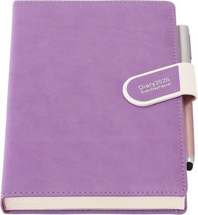 Dagboek 2026 - Planner Organiser - Dagelijkse planning - Pagina per dag - A5 formaat - Paars