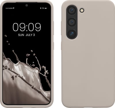 kwmobile telefoonhoesje geschikt voor Samsung Galaxy S23 - Hoesje met siliconen coating - Smartphone case in mat beige