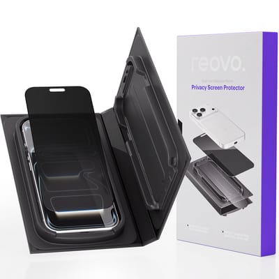 Reovo ShadowGuard Privacy Screen Protector - Geschikt voor iPhone 17 Pro - Gehard Beschermglas - 360 Privacy Filter - Anti-Spy - Installatietool