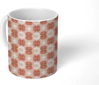 Mok - Koffiemok - Retro - Klassiek - Roze - Mokken - 350 ML - Beker - Koffiemokken - Theemok