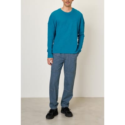 American Vintage Slycity T-shirt Paradise Size: S | Long-Sleeved T-Shirts Outlet | Heren | Blauw