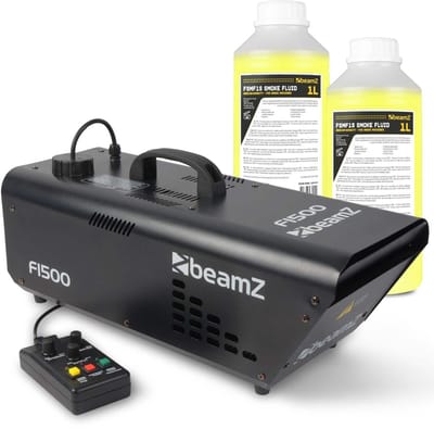 BeamZ F1500 fazer rookmachine met 2 liter rookvloeistof - Inclusief afstandsbediening - 1500W