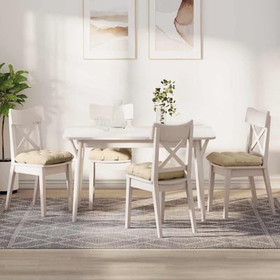 vidaXL - Zitkussens - 4 - st - Microvezel - Stof - Crèmekleurig - 40 - x - 40 - cm