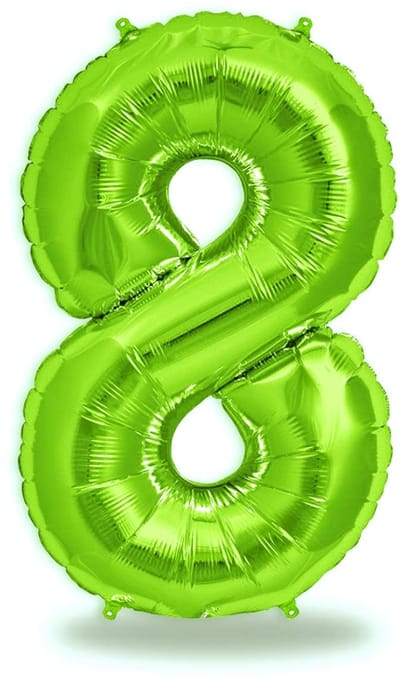 Dailygoods- Verjaardagsballon 8 Jaar - Cijferballon 8 - Opblaasbaar - Herbruikbaar - Feestdecoratie - Hoogwaardig Folie - Ca. 90 cm