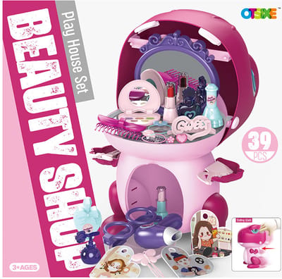 Speelhuis speelgoedset/verschuifbare cartoon dinosaurus opbergset/make-up speelgoedset