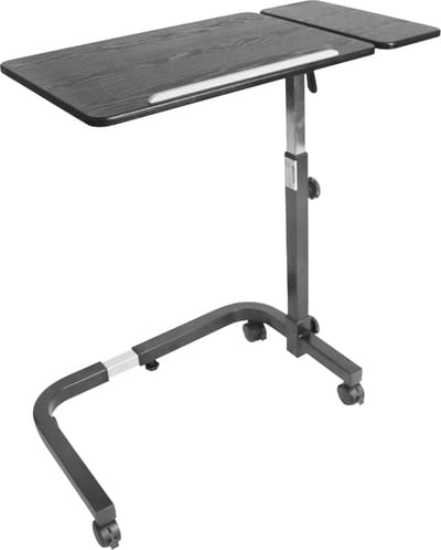 Verstelbare Overbedtafel met Wielen voor Bed en Rolstoel - Laptoptafel Hoog met Helling