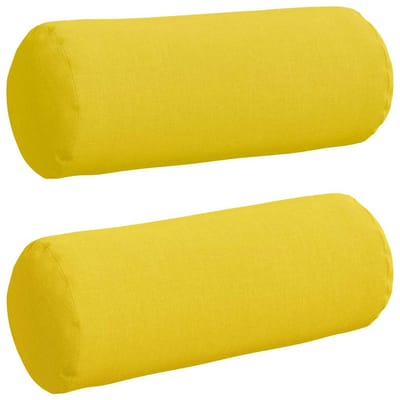 vidaXL Bolster Kussens 2 st Stof Lichtgeel Ø 15 x 40 cm