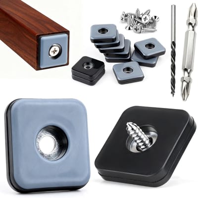 Set van 24 Schroef Zitglijders met een Diameter van 25 mm - Teflon Glijders voor Meubels, Vloerbescherming en RVS Schroeven voor Houtbewerking