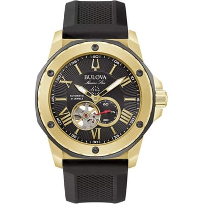 Bulova Marine Star 98A272 Horloge - Siliconen - Zwart - Ø 44 mm