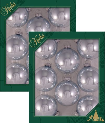 Krebs kerstballen - 16x st - hawaii blauw - D7 cm - glas - glans - luxe kerstversiering