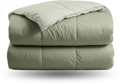 Zelesta Deluxe Duo Percale Katoen Dekbed - Olijfgroen & Mint 160x220cm