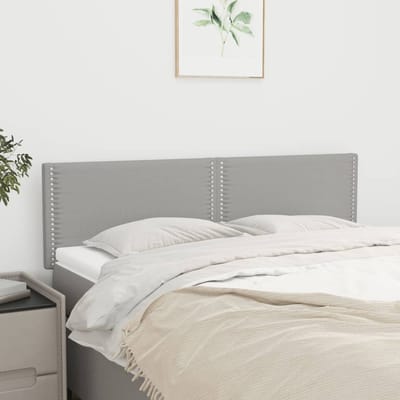 vidaXL - Hoofdborden - 144x5x78/88 - cm - stof - lichtgrijs