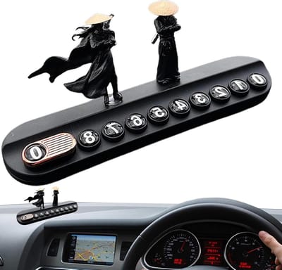 Parkeerplaat Nummerbord - Tijdelijke Parkeerkaart - Auto Identificatie - Vechtsport Thema - 20 x 8 cm - Zwart