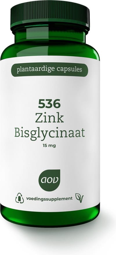 AOV 536 Zink Bisglycinaat 15 mg - 120 vegacaps - Mineralen - Voedingssupplement