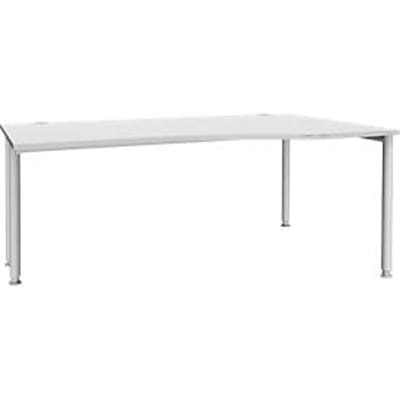Schäfer Shop  Genius Bureautafel in vrije vorm MODENA FLEX, aanbouw rechts, lichtgrijs