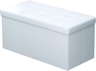 Opvouwbare Zitbank met Opbergruimte - Multifunctionele Zitkubus in Opaalwit