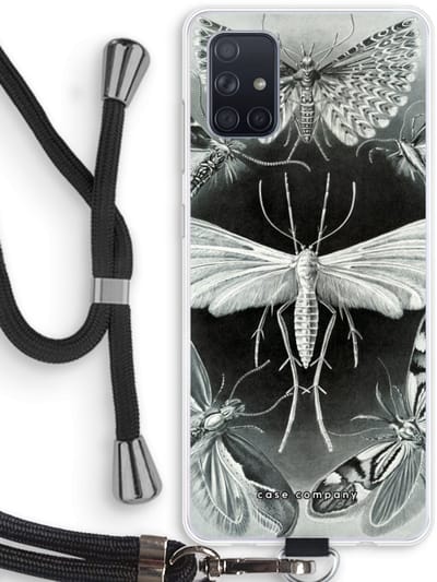 Case Company® - Hoesje met koord geschikt voor Samsung Galaxy A71 hoesje met Koord - Haeckel Tineida - Telefoonhoesje met Zwart Koord - Bescherming aan alle Kanten en Over de Schermrand