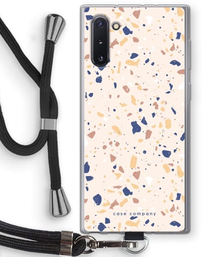 Case Company® - Hoesje met koord geschikt voor Samsung Galaxy Note 10 hoesje met Koord - Terrazzo N°23 - Telefoonhoesje met Zwart Koord - Bescherming aan alle Kanten en Over de Schermrand