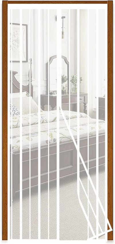 Magnetisch Vliegengordijn voor Balkondeur - Zonder Boren - Eenvoudige Montage - Wit 140x240 cm