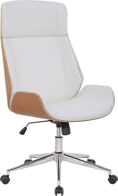 CLP Varel Bureaustoel - Ergonomisch - Voor volwassenen - Kunstleer - natura/wit