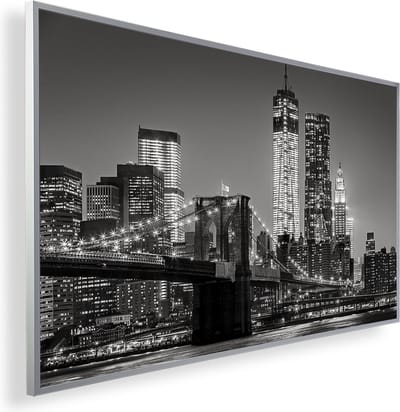 Infrarood Verwarmingspaneel 130W met fotomotief en Smart Thermostaat (5 jaar Garantie) - City zwart wit 155