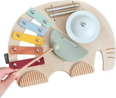 Muziek Speelgoed Olifant - Educatief Instrument - Baby Ontwikkeling - 5-in-1 Activiteit - 298 x 216 cm - Multicolor