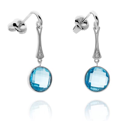 Orphelia  OD-5341 - Oorhangers - Goud 18 kt - Diamant 0.01 ct / Swiss Topaz 5.34 ct - 2.7 cm