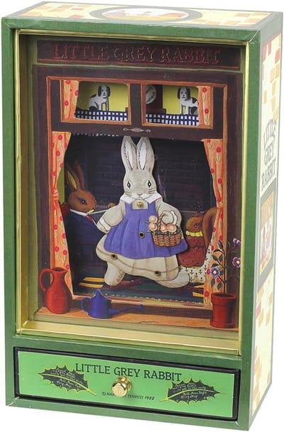 Dansende Haas Muziekdoos - Decoratief Beeldje - Kinderkamer Decoratie - Speelt Klassieke Muziek - 13 x 7 x 21 cm