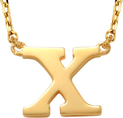 New Bling 9NBG-900X Gouden Ketting met Letter X - 6mm - Ankerschakel - 38+2,5+2,5cm - Initiaal sieraad - 14 Karaat - Goud