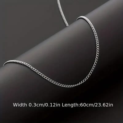 Livano Ketting - Heren - Staal - Nep zilver - Met Hanger - 60cm