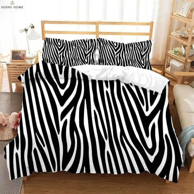 Dierenprint Luipaard 3D Geprint Dekbedovertrek Beddengoedset Polyester Machinewasbaar Dekbedovertrek Kussensloop Driedelige Set EU 135x200cm 2PCS