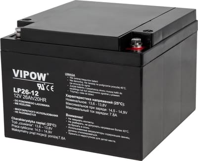 Vipow Serie - Gel Accu 12V 26Ah - UPS - PIEC