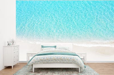 Behang - Fotobehang Blauw - Water - Strand - Breedte 400 cm x hoogte 300 cm