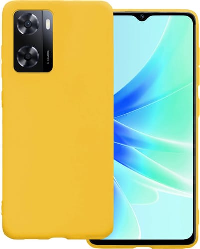 Hoesje Geschikt voor OPPO A57s - Sterk & Shockproof - Hoes Cover - Siliconen Case - Geel